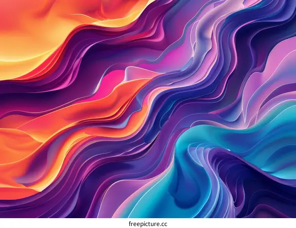 Wavy Colorful Abstract Art Background