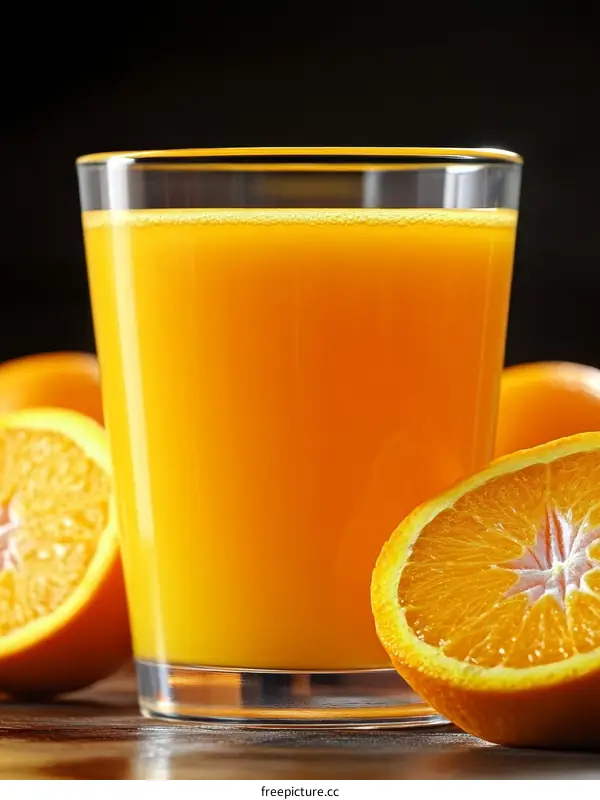 Fresh Orange Juice in a Glass