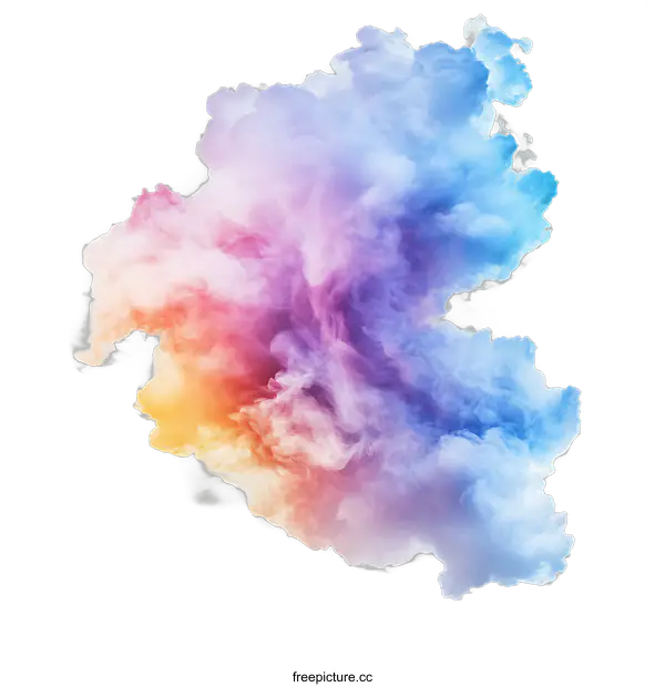 [Transparent Background PNG]Abstract Colorful Smoke Cloud on transparent background
