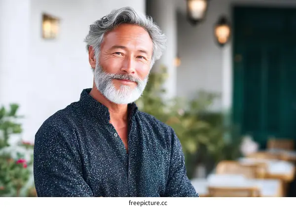 Portrait of a Confident Senior Asian Man