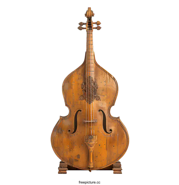 [Transparent Background PNG]Antique Viola da Gamba on White Background