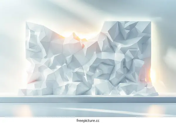 Glowing White Polygon Wall Design