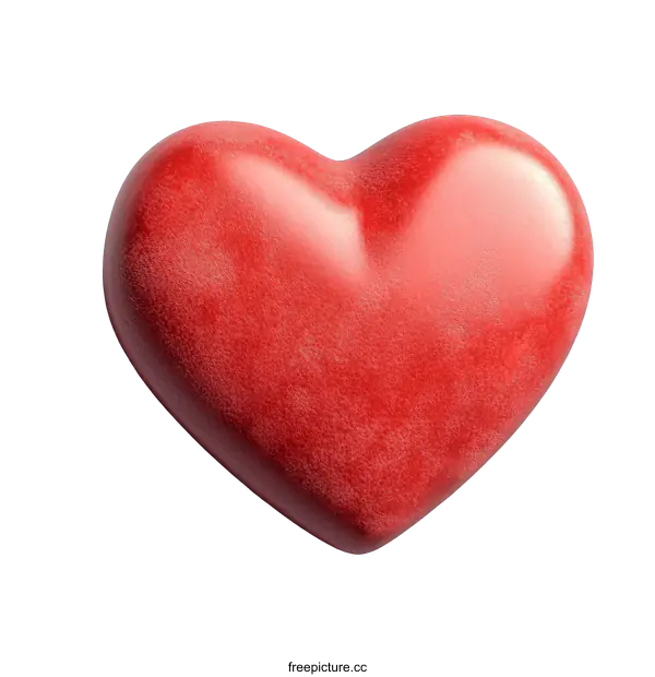 [Transparent Background PNG]3D Red Heart Shape Illustration