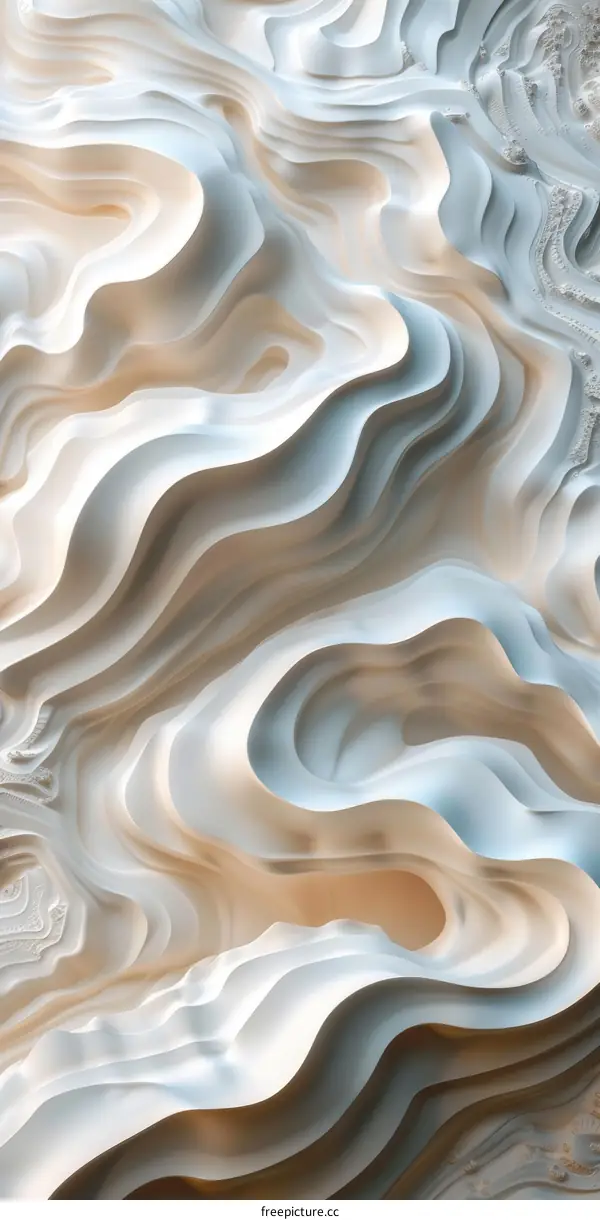 Abstract Layered Mountain Landscape Illustration