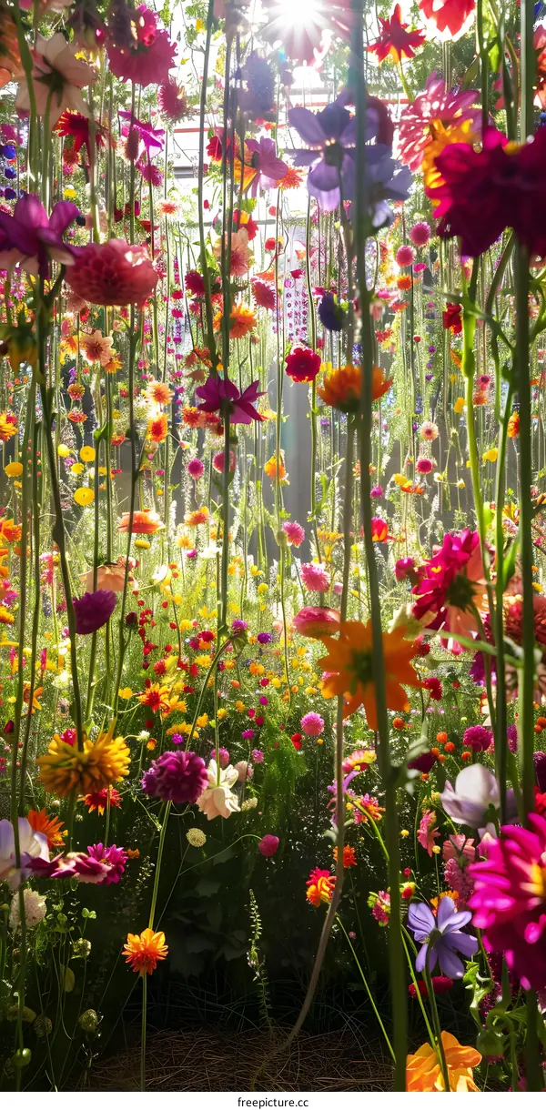 Colorful Flowers Blooming in a Garden