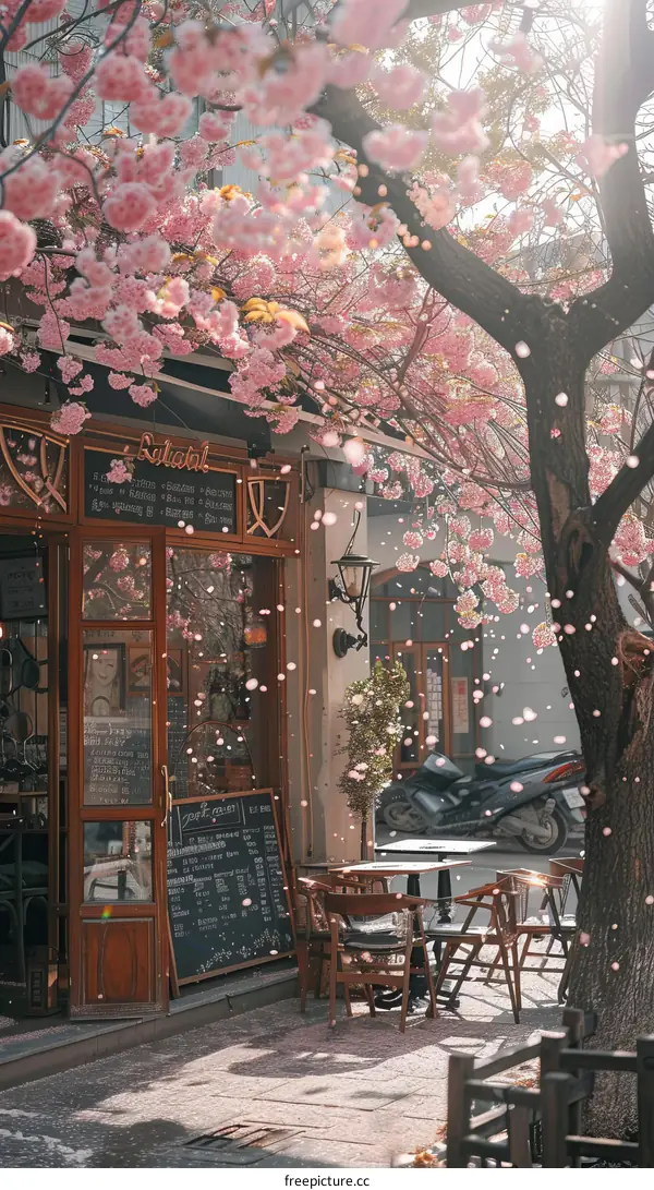 A beautiful spring day in a European city