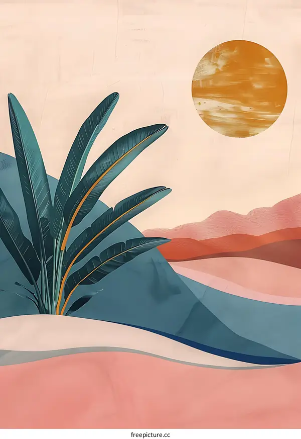 Abstract Tropical Landscape Art Print