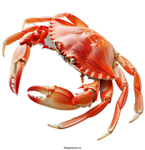 [Transparent Background PNG]A red crab on a white background
