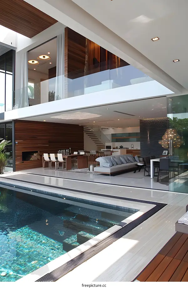 Modern Luxury Home with Swimming Pool and Patio