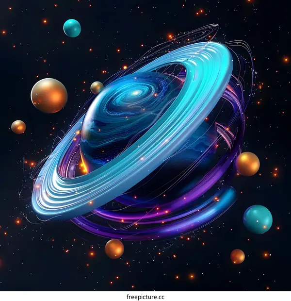 Abstract Planet with Rings