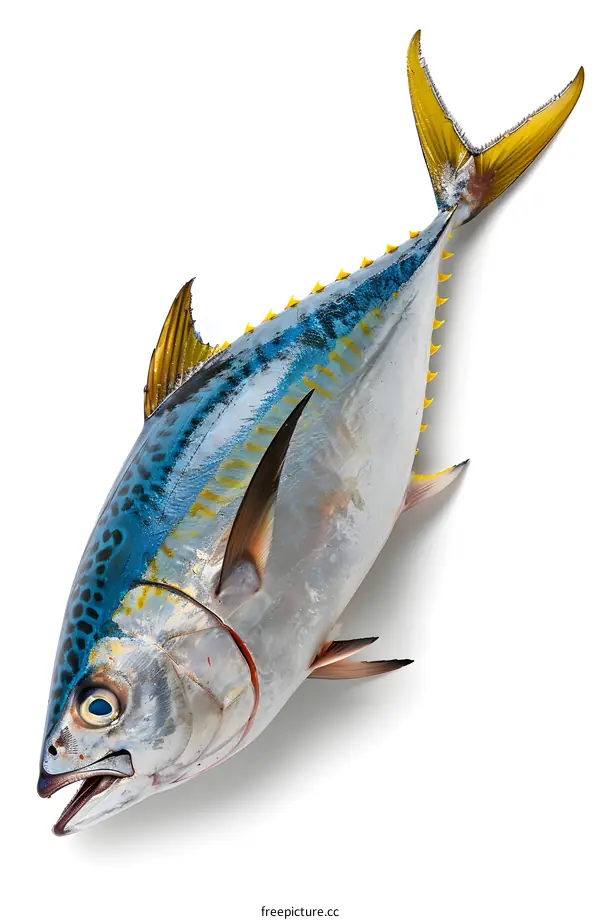 Fresh Yellowfin Tuna Isolated on White Background