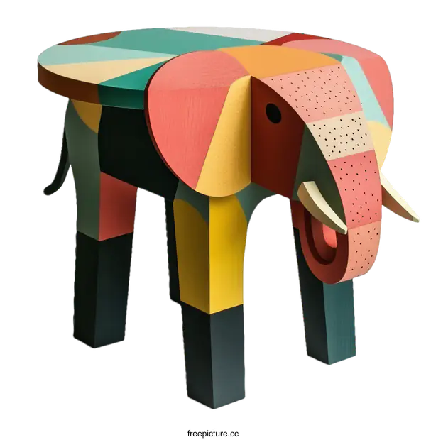 [Transparent Background PNG]Colorful Elephant Shaped Table Design