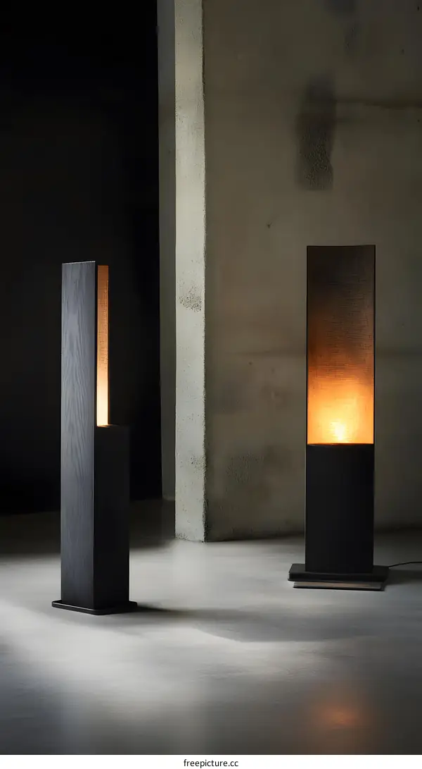 Modern Minimalist Floor Lamps With Wooden Frame And Fabric Shade