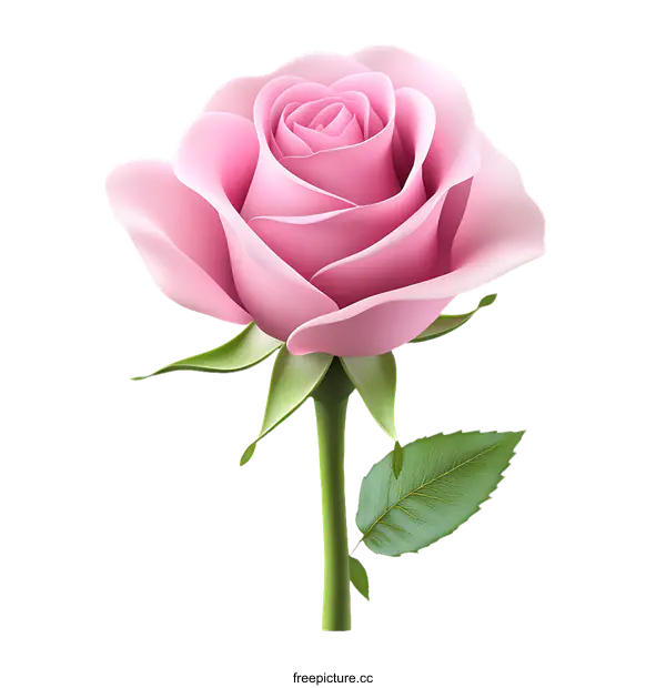 [Transparent Background PNG]Beautiful Pink Rose Illustration