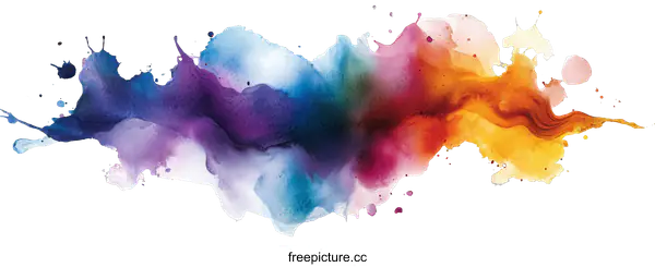 [Transparent Background PNG]Abstract Watercolor Splatter Art Background Design