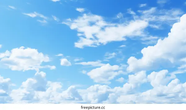 Blue Sky with White Clouds on a Sunny Day