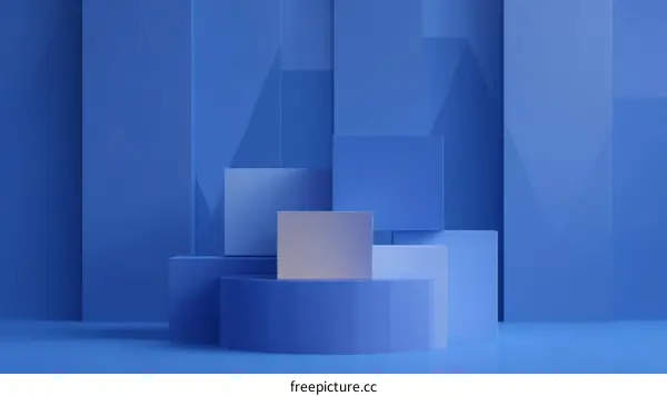Abstract Geometric Blue Display Stage