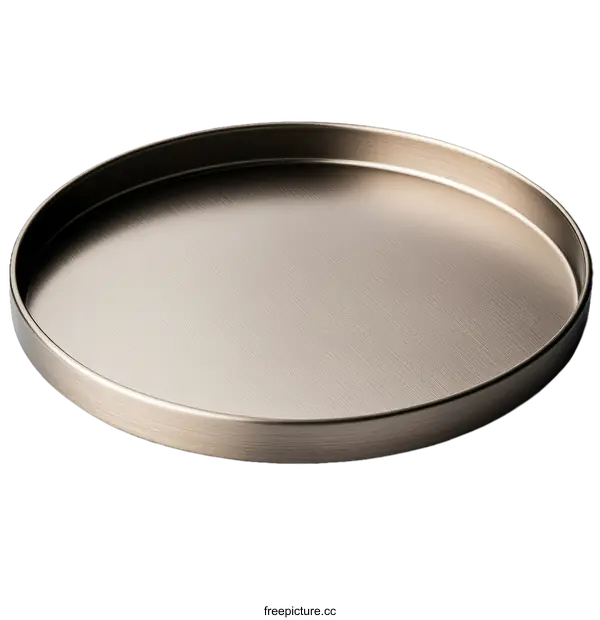 [Transparent Background PNG]Modern Brushed Metal Round Tray