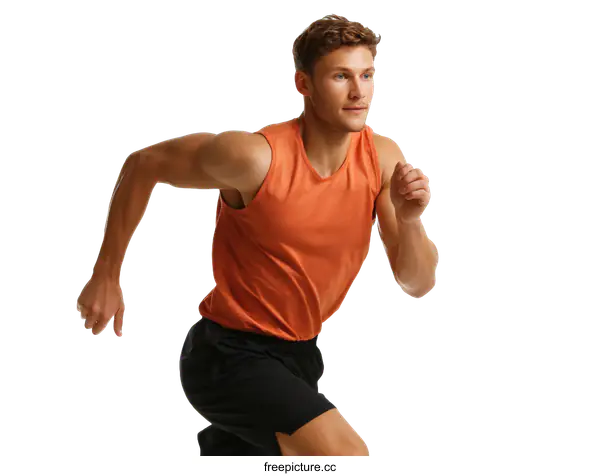 [Transparent Background PNG]Athletic Man Running in Sportswear