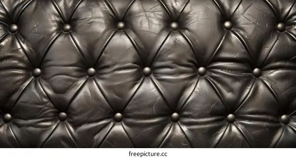 Black Leather Chesterfield Sofa Texture Background
