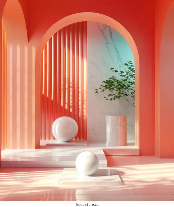 Modern Minimalist Coral Interior Design