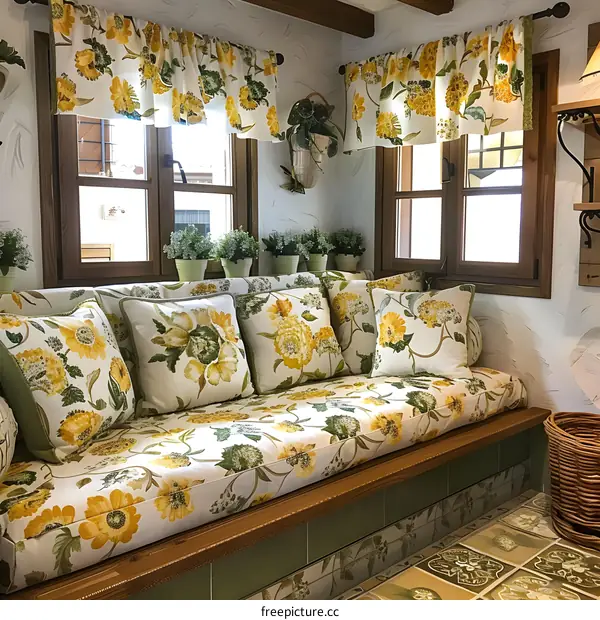 Floral Sofa by the Window