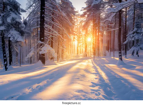 Winter Sunrise in the Forest