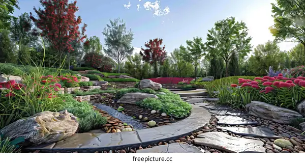 Garden Landscape Design Rendered Images