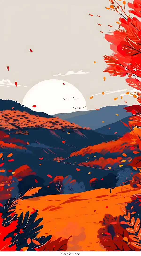 Autumn Leaves Falling From The Trees