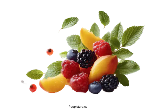 [Transparent Background PNG]Assortment of Fresh Fruits and Berries