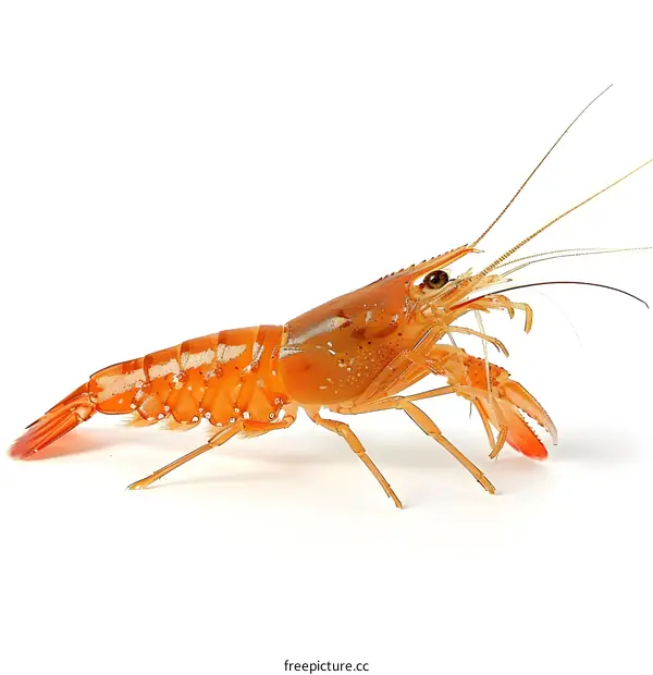 Orange crayfish isolated on white background