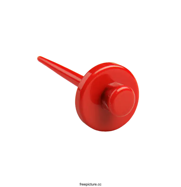 [Transparent Background PNG]Red Plastic Component with Pointy Tip