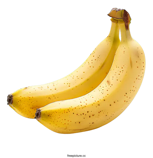 [Transparent Background PNG]Two ripe bananas on a white background