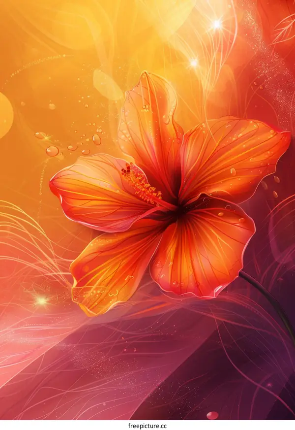 Vibrant Orange Hibiscus Flower