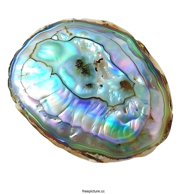 [Transparent Background PNG]Abalone shell with bright rainbow colors