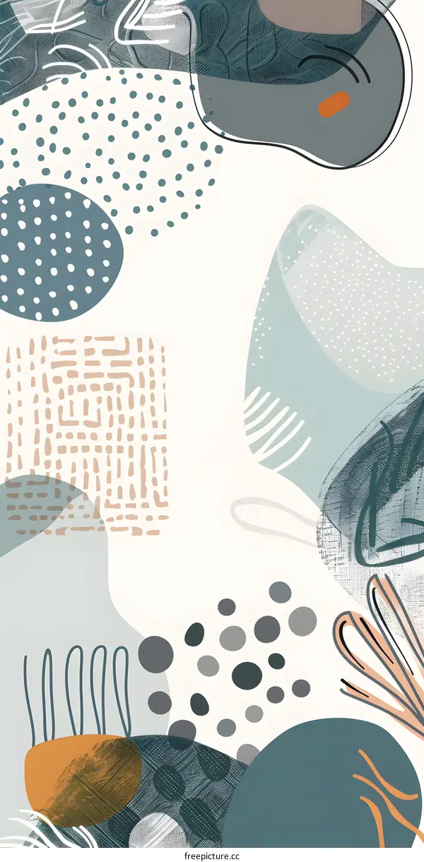 Abstract Art Background with Geometric Shapes and Dots