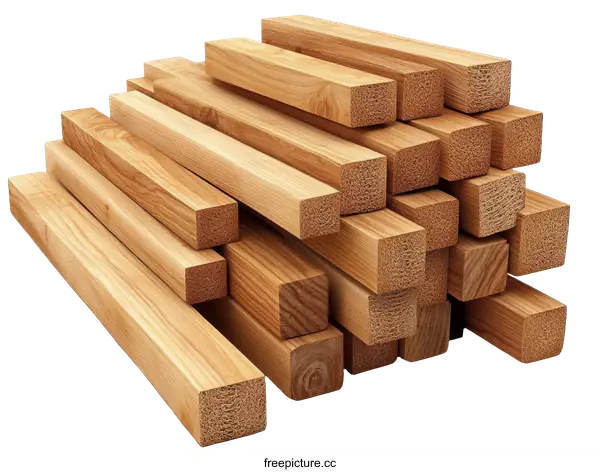 [Transparent Background PNG]Stacked Wooden Beams Illustration