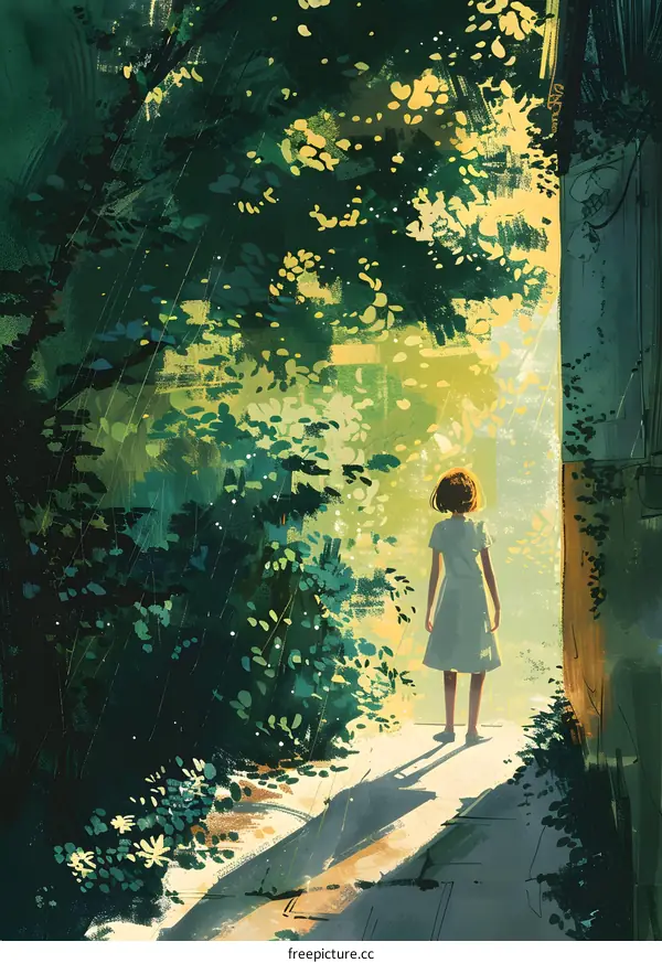 Girl Standing in the Sunlight