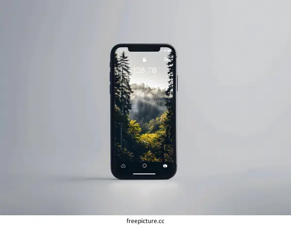 Smartphone with Nature Wallpaper
