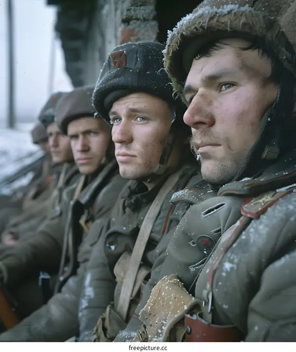A group of soldiers in winter gear