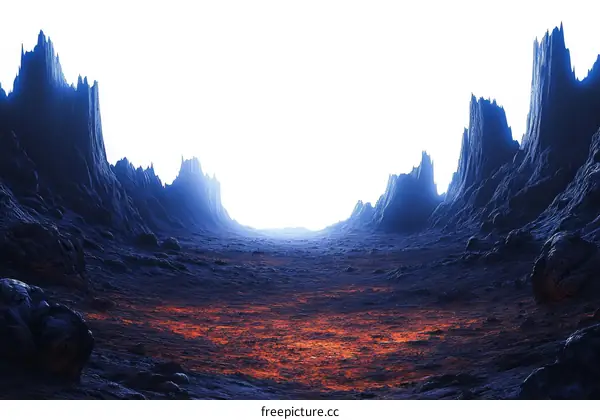 Alien Planet Landscape Illustration