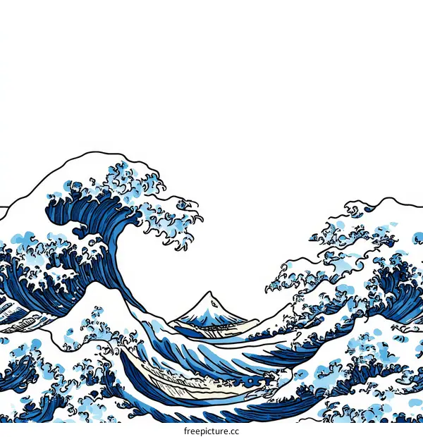 Stunning Blue Waves Illustration