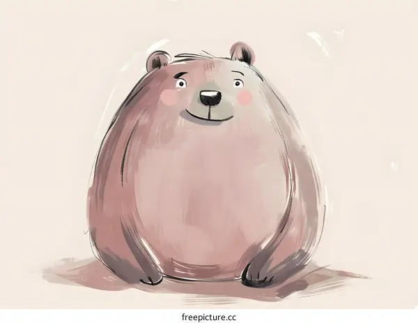 Cute Cartoon Brown Bear Illustration