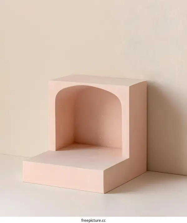 Abstract Minimalist Pink Arch Shelf