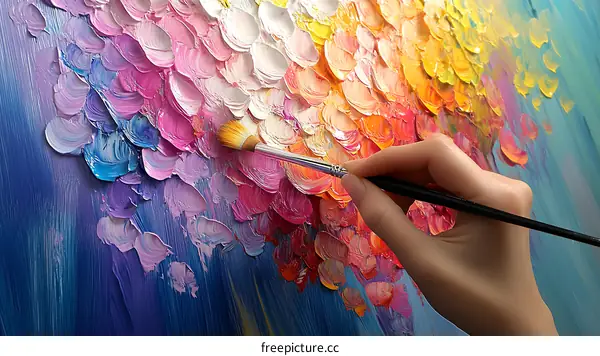 Hand Painting Colorful Abstract Art