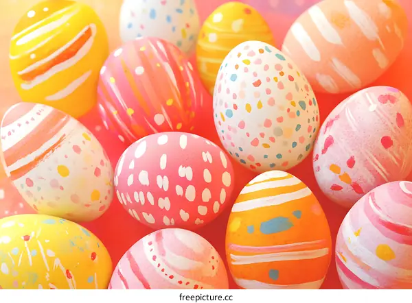 Colorful Easter Eggs Close-up