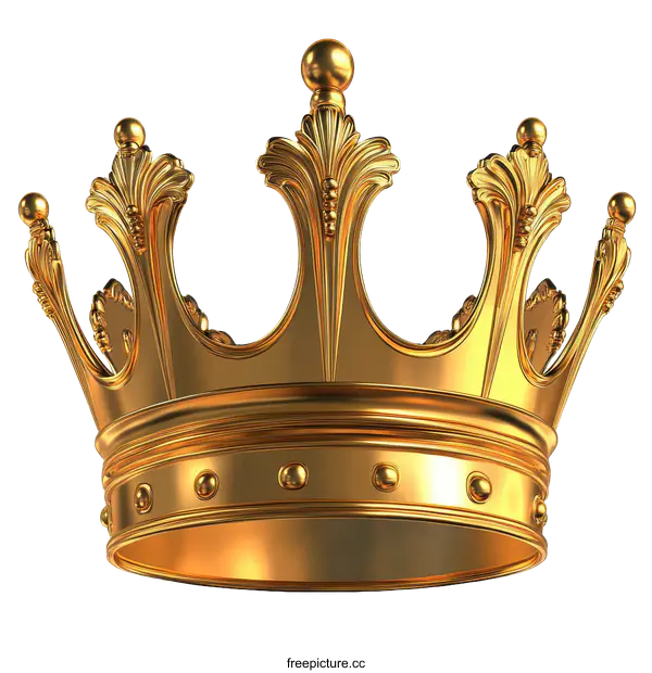 [Transparent Background PNG]Golden Royal Crown Illustration
