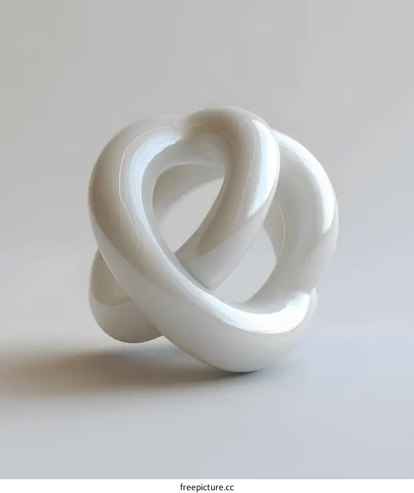 Abstract White Knot 3D Rendering