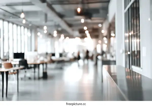 Modern Open-plan Office Space Blurred View
