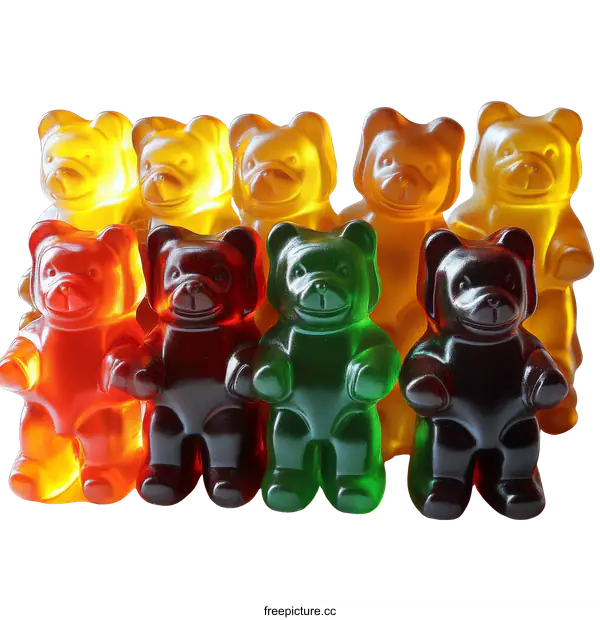 [Transparent Background PNG]Assorted Colorful Gummy Bears